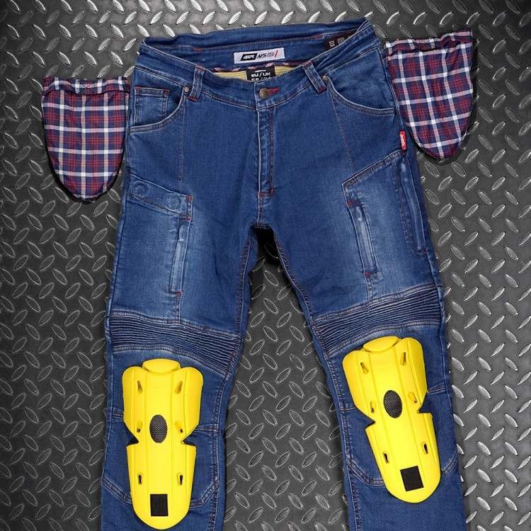 4SR pánské kevlarové jeans Club Sport špičkové chrániče Safe Tech na kolenou certifikované dle nejvyšší normy EN 1621-1:2012 LEVEL 2 T+