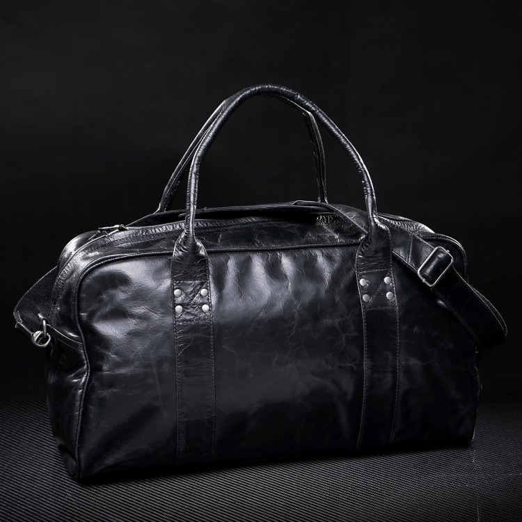 4SR kožená, cestovní taška Petroleum s popruhem