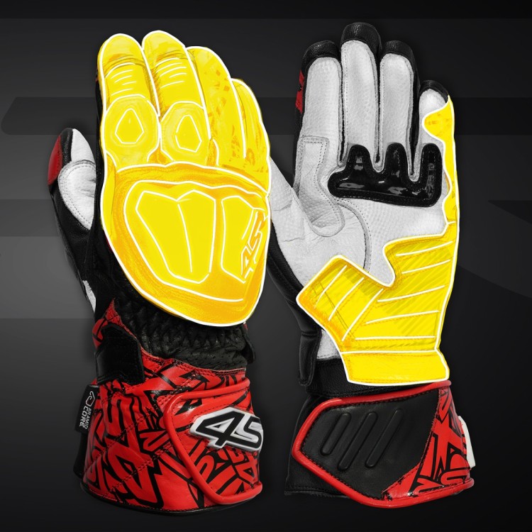 4SR sportovní motorkářské rukavice RR Aramid Core Red