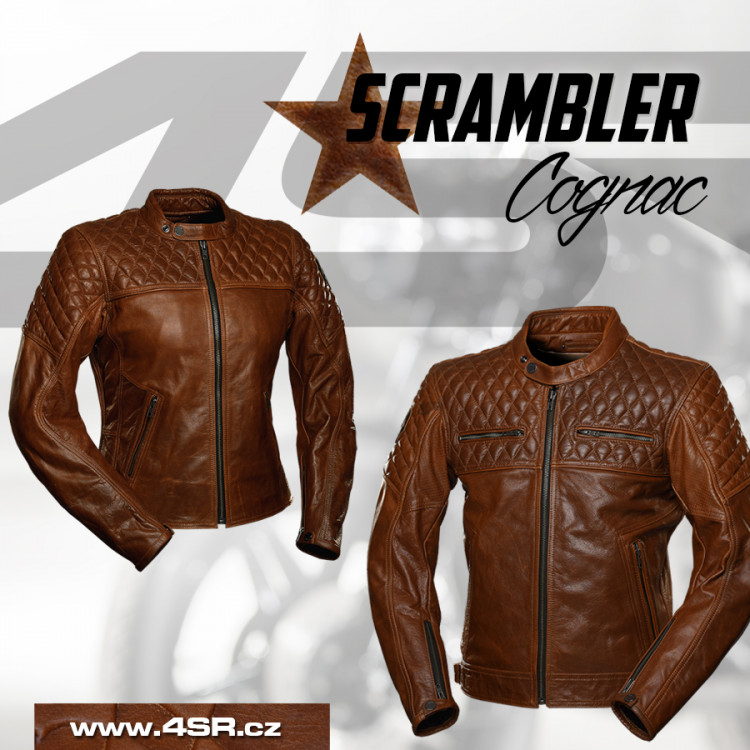 4SR luxusní dámská bunda Scrambler Lady Cognac