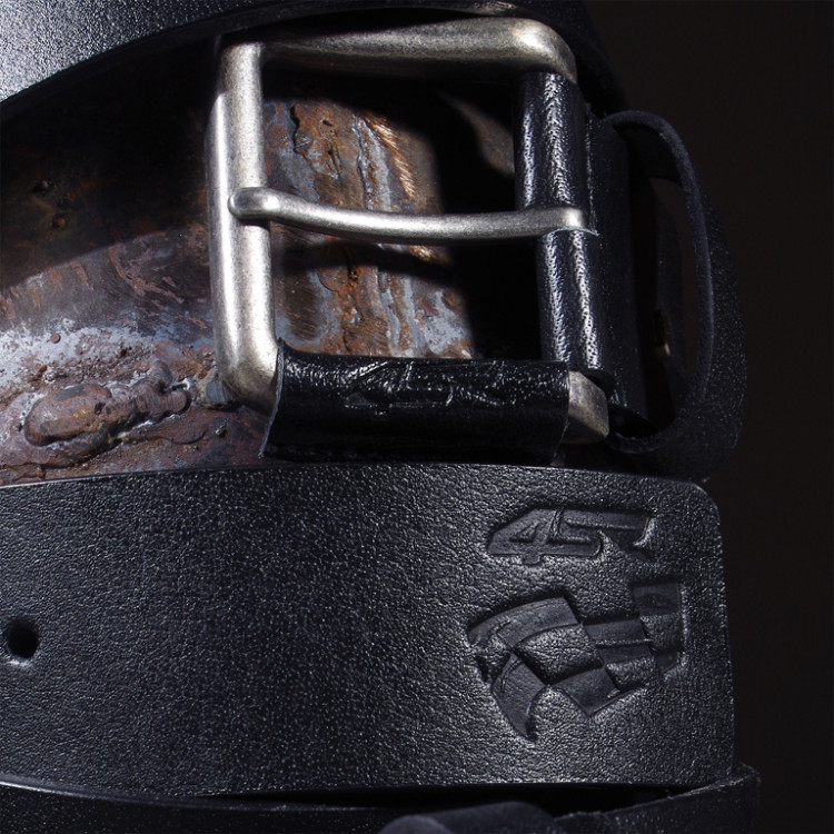 4SR černý kožený pásek Flag