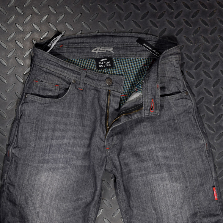 4SR šedé moto jeans Cool Grey