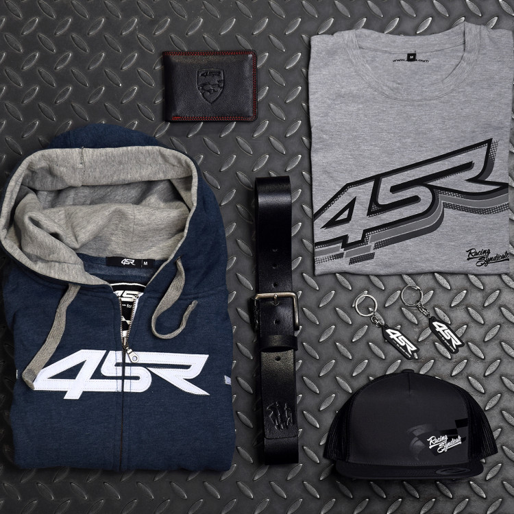4SR peněženka Money Maker, pásek Flag, mikina Brand Blue, triko Logo Grey & čepice Racing Snapback