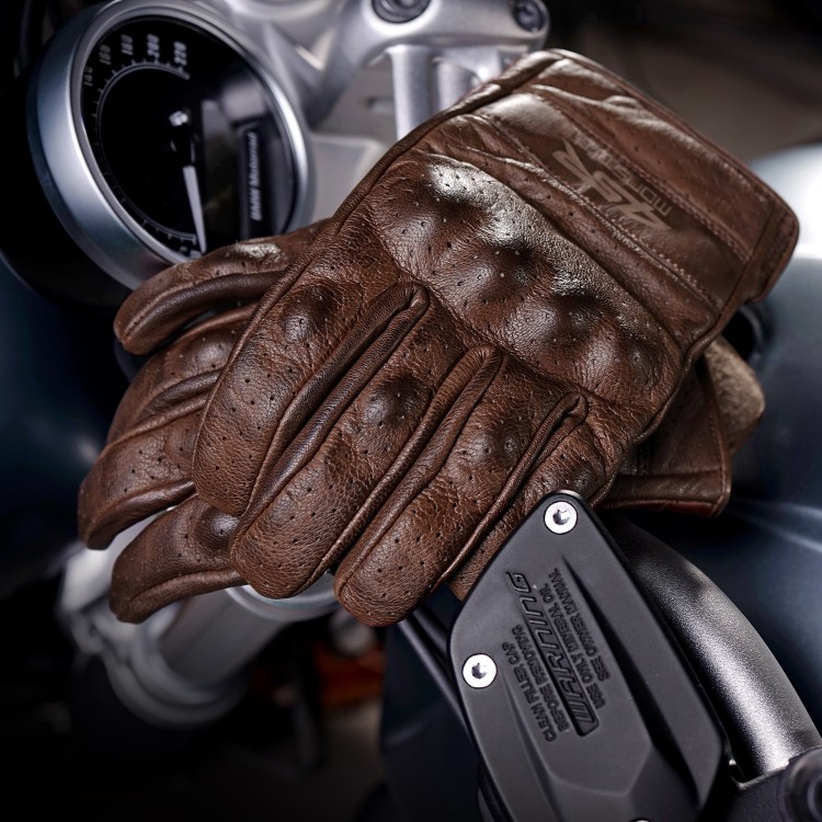 4SR letní rukavice s perforací Monster Brown & BMW R nineT Scrambler