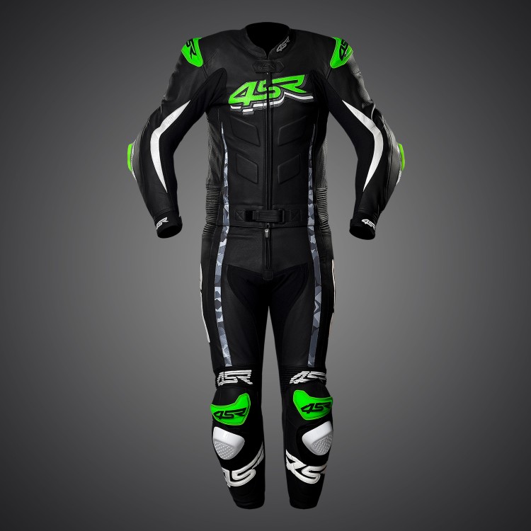 4SR dvoudílná kombinéza RR Evo III Monster Green s loketními slidery