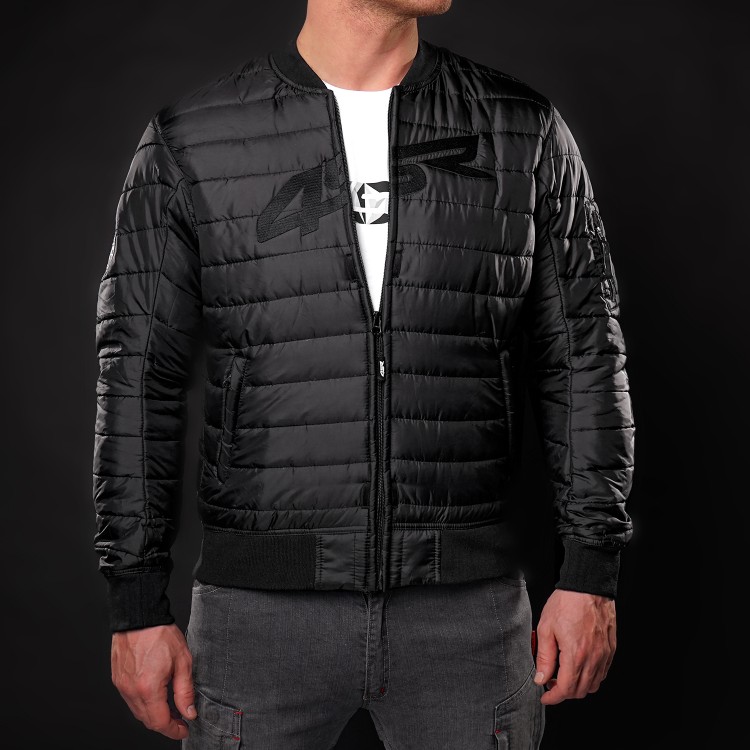 4SR textilní moto bunda RTX Black - termovložka Bomber Liner