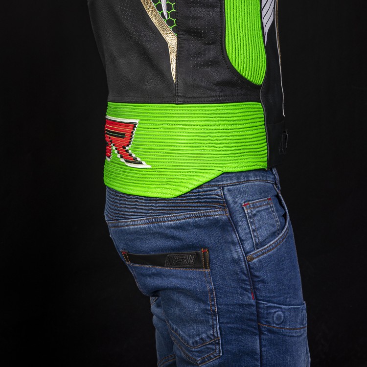 4SR dvoudílná moto kombinéza RR Evo III Monster Green AR Airbag Ready 7