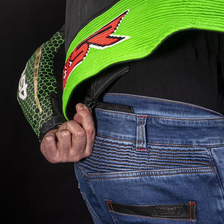 4SR dvoudílná moto kombinéza RR Evo III Monster Green AR Airbag Ready 8