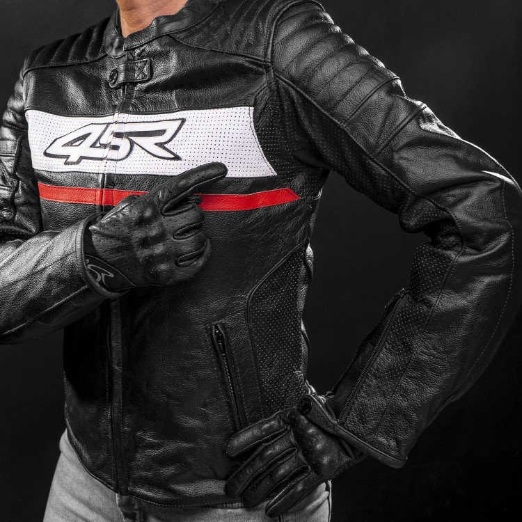 4SR kožená bunda Roadster Lady III - Red 6