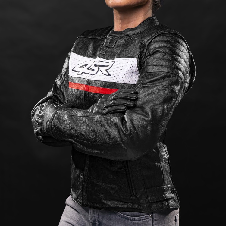 4SR kožená bunda Roadster Lady III - Red 5