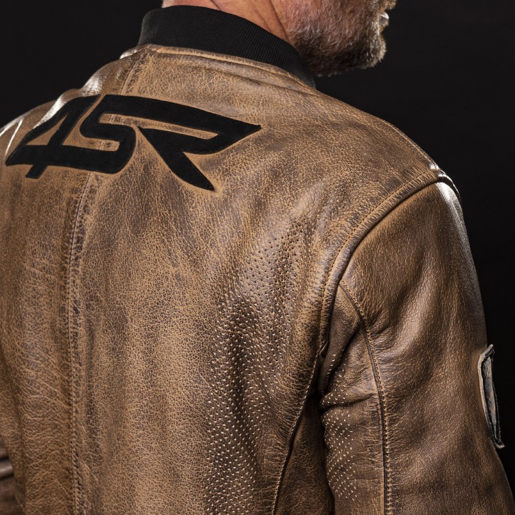 4SR kožená bunda Bomber Jacket Brown Patina