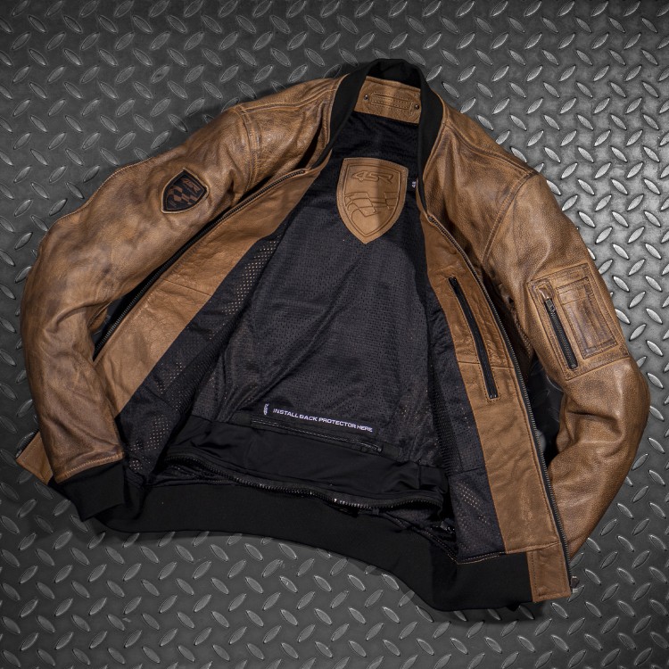 4SR kožená bunda Bomber Jacket Brown Patina