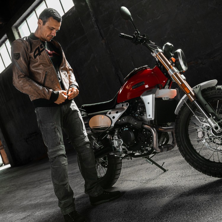 4SR kožená bunda Bomber Jacket Brown Patina