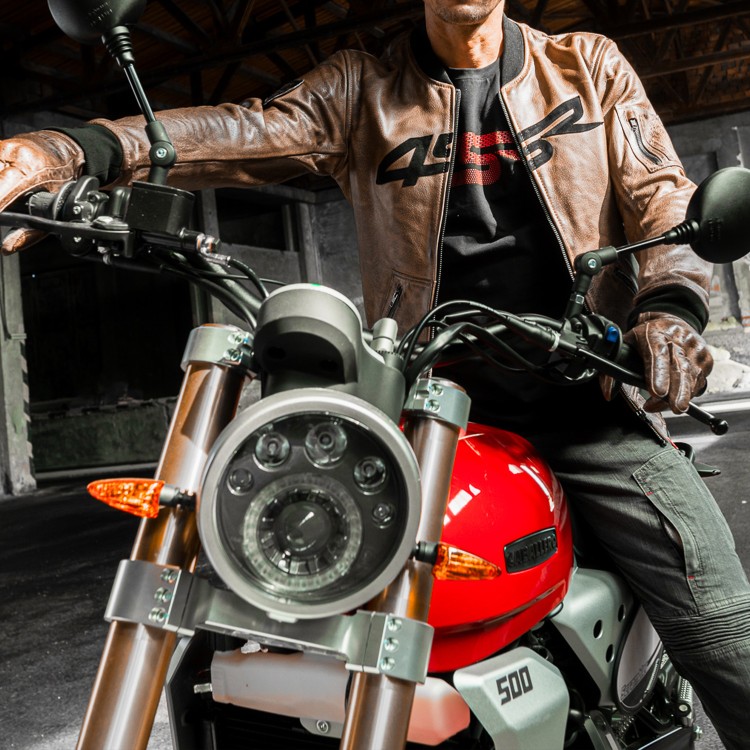 4SR kožená bunda Bomber Jacket Brown Patina