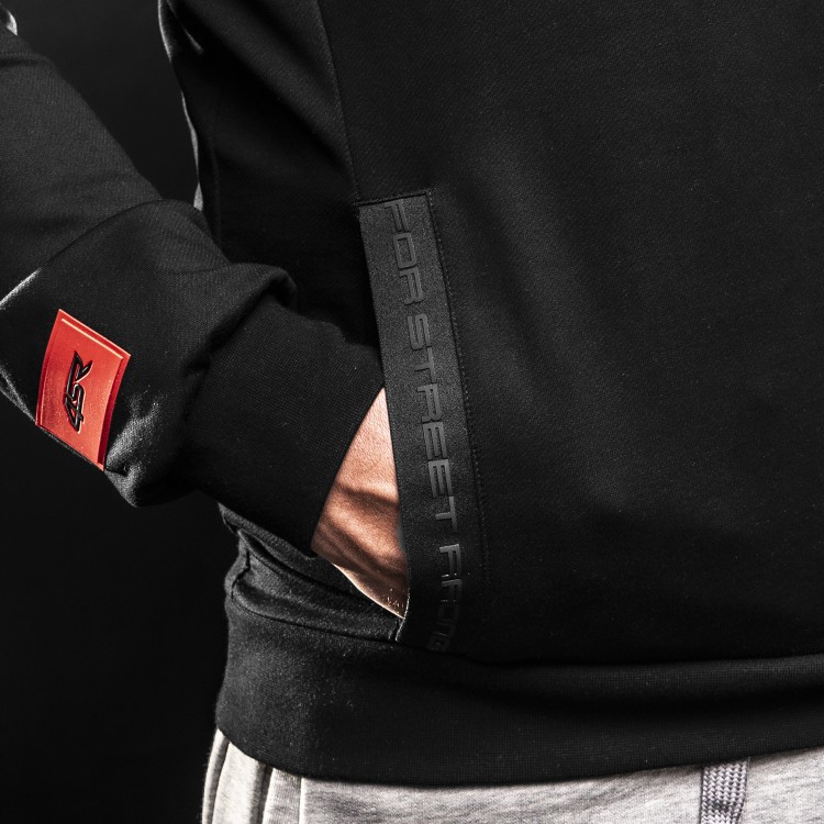 4SR mikina s kapucí Hoodie Drift Black detail kapsy