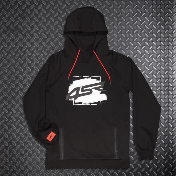 4SR mikina s kapucí Hoodie Drift Black na plechu