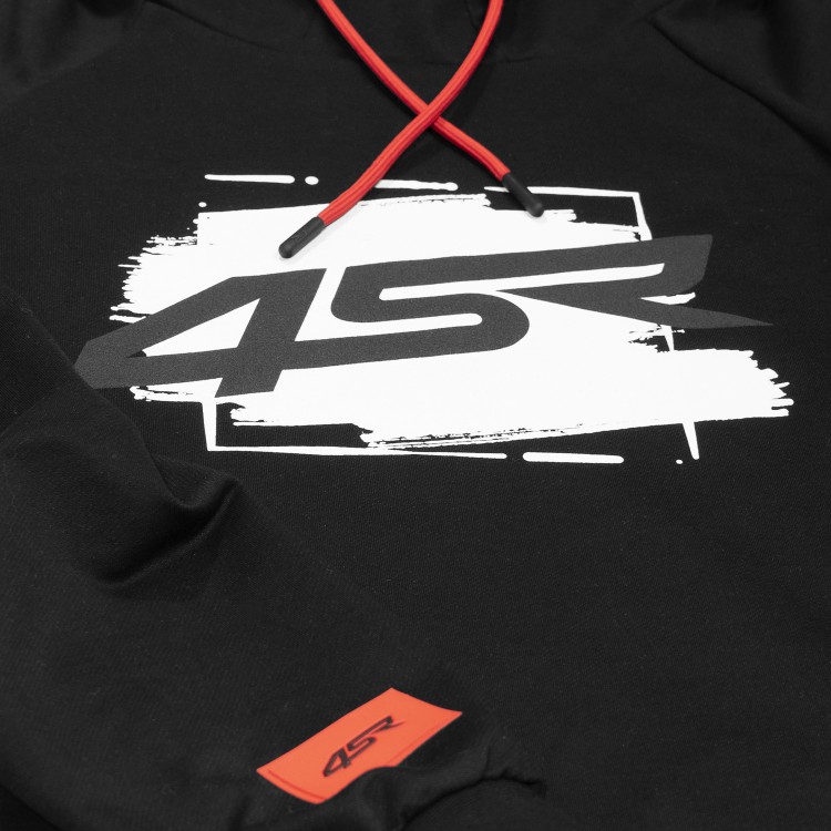 4SR mikina s kapucí Hoodie Drift Black detail potisku