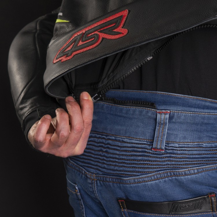 4SR Club Sport Neon AR sportovní, kožená bunda na motorku připravená na airbag