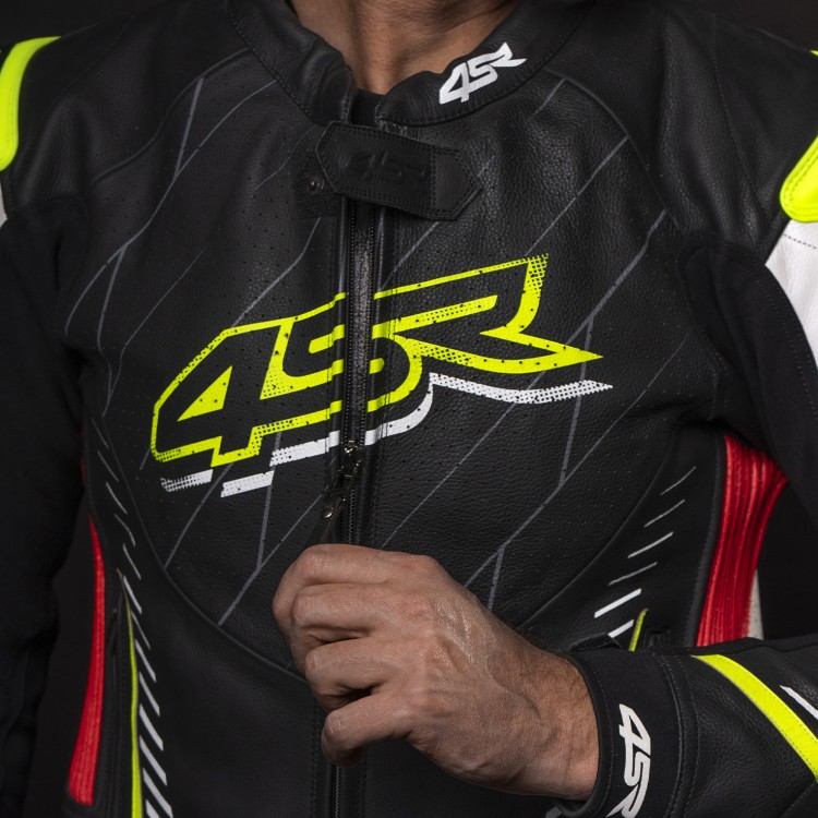 4SR Club Sport Neon AR kožená bunda na motorku připravená na airbag