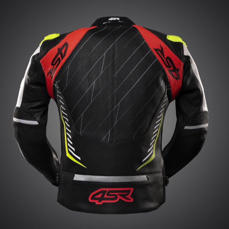 4SR Club Sport Neon AR kožená bunda na motorku připravená na airbag