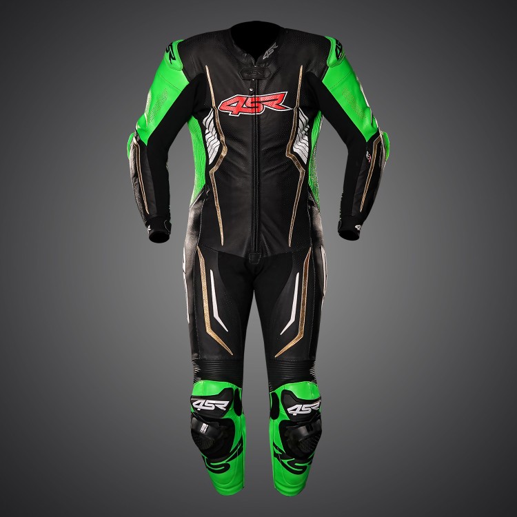 4SR jednodílná kombinéza Racing Monster Green AR Airbag Ready