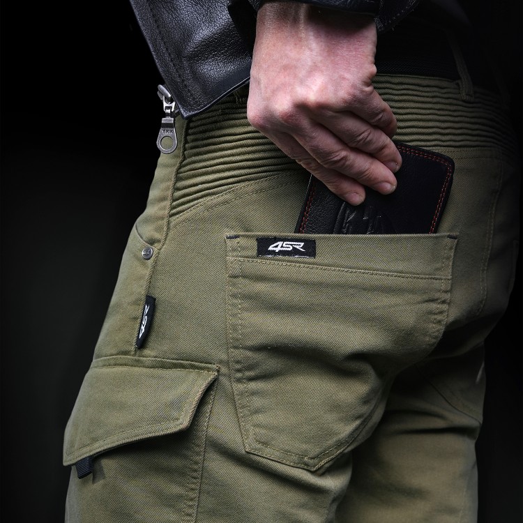 4SR motorcycle jeans Tourismo Green - back pocket