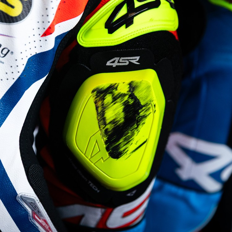 4SR fluo žluté kolenní slidery na závédní kombinézu