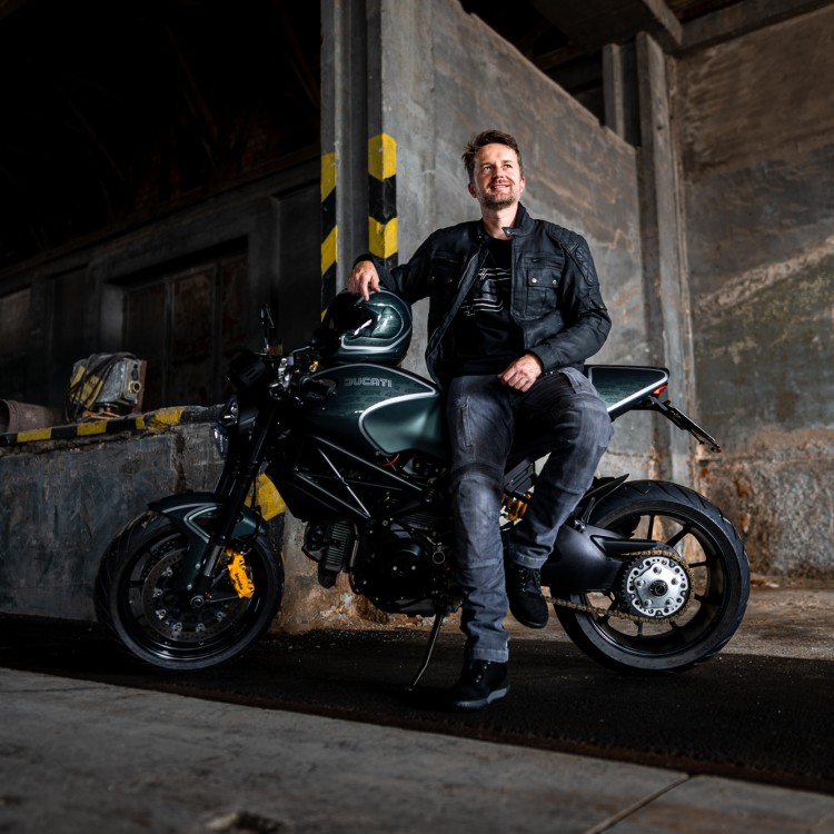 4SR bunda z voskované bavlny Urban Cafe & motocyklové jeans