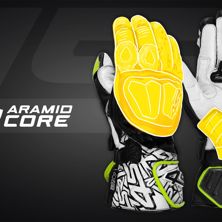 4SR sportovní motorkářské rukavice RR Aramid Core White