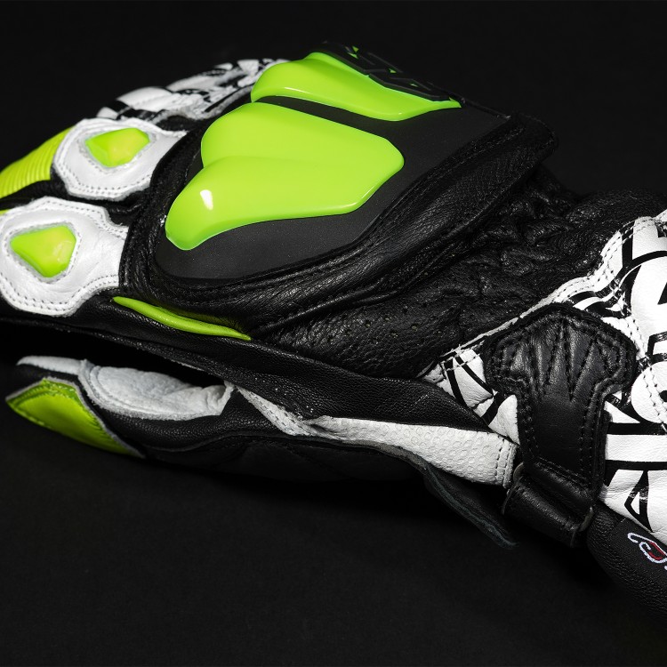 4SR sportovní motorkářské rukavice RR Aramid Core White