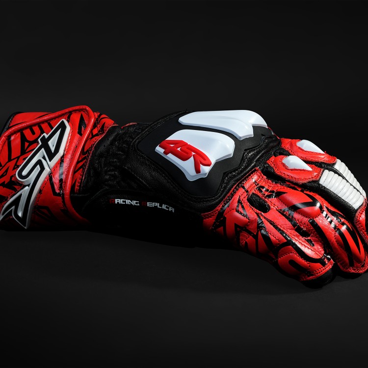 4SR sportovní motorkářské rukavice RR Aramid Core Red