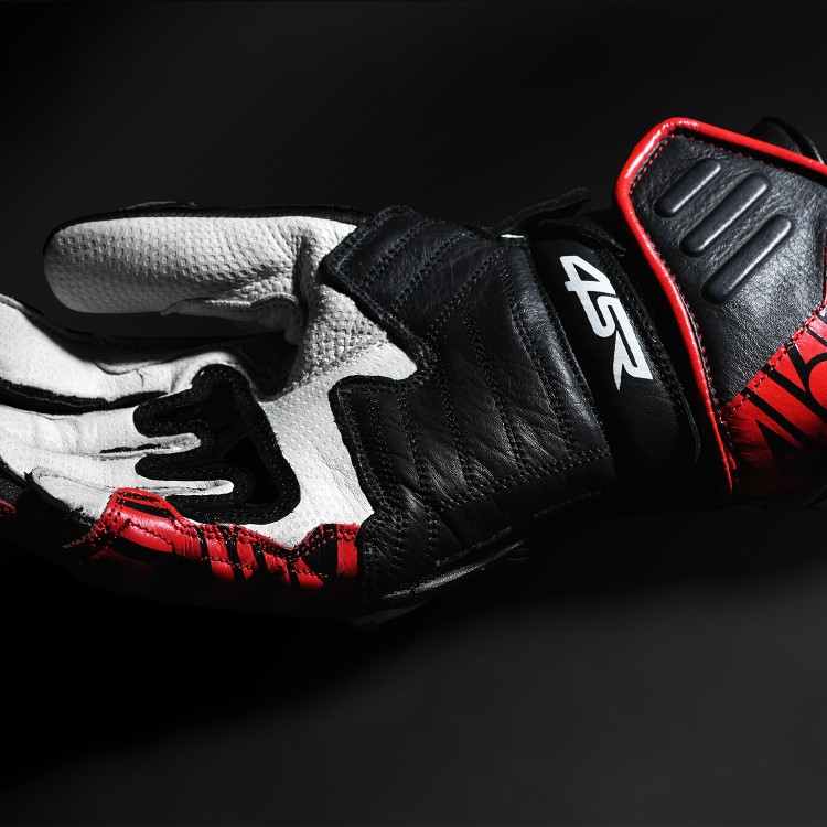 4SR sportovní motorkářské rukavice RR Aramid Core Red