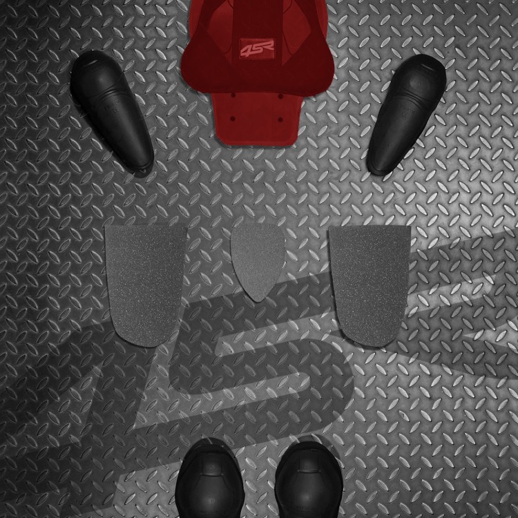 Dvoudílná motocyklová kombinéza 4SR RR Pista AR - sada chráničů