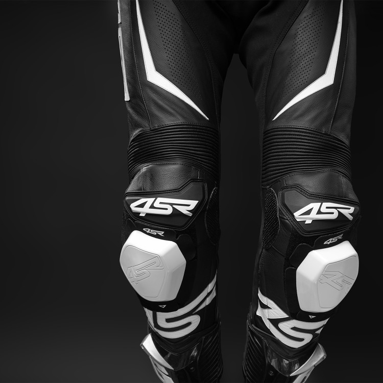 4SR kožené kalhoty na motorku se slidery TR 3 Evo BW - slidery