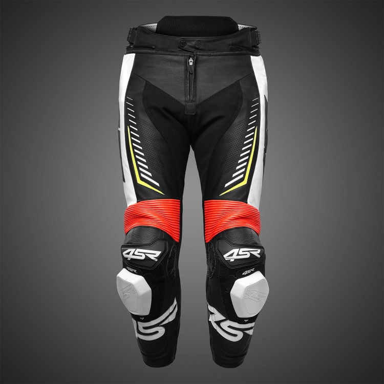 4SR kožené kalhoty na motorku se slidery TR 3 Evo Neon