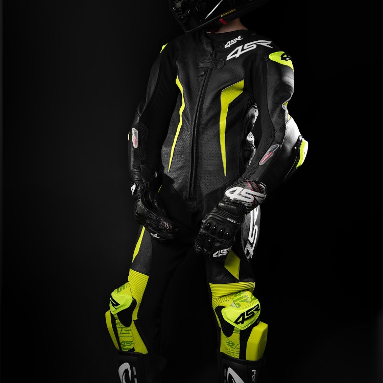 4SR dětská jednodílná kombinéza Racing Junior Yellow AR