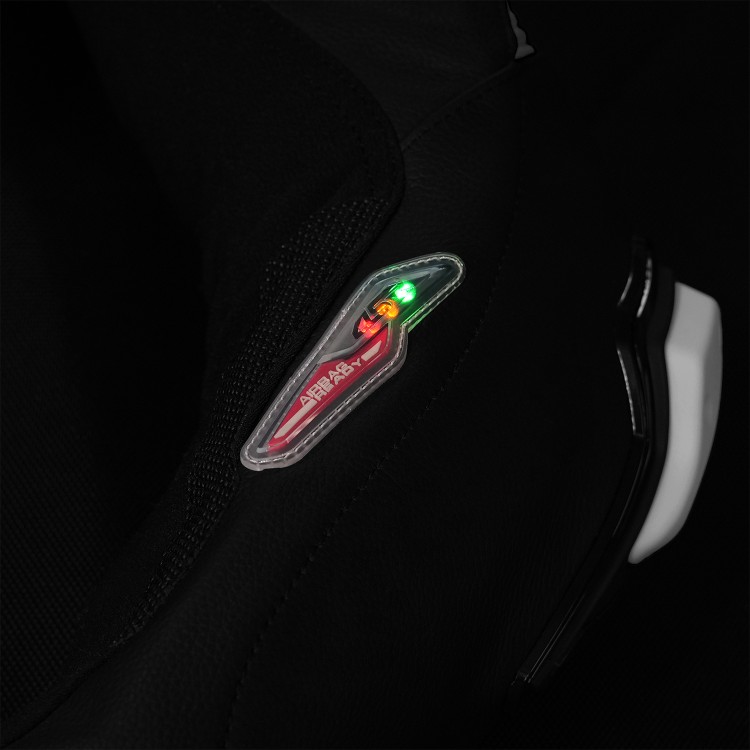 4SR dětská jednodílná kombinéza Racing Junior White AR - Airbag LED panel