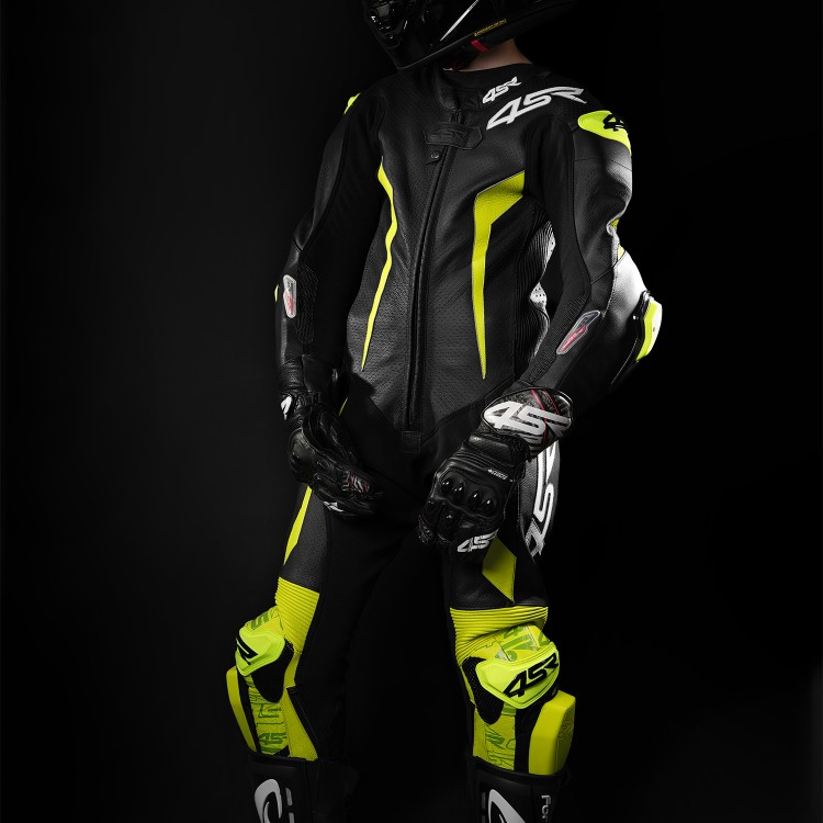 4SR dětská jednodílná kombinéza Racing Junior Yellow AR