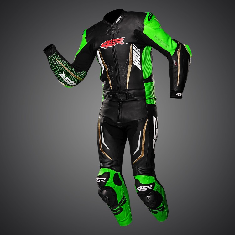 4SR dvoudílná moto kombinéza RR Evo III Monster Green AR Airbag Ready 1