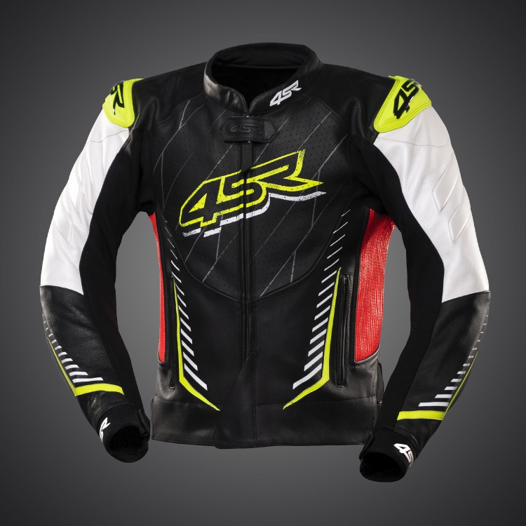 4SR Club Sport Neon AR kožená bunda na motorku připravená na airbag