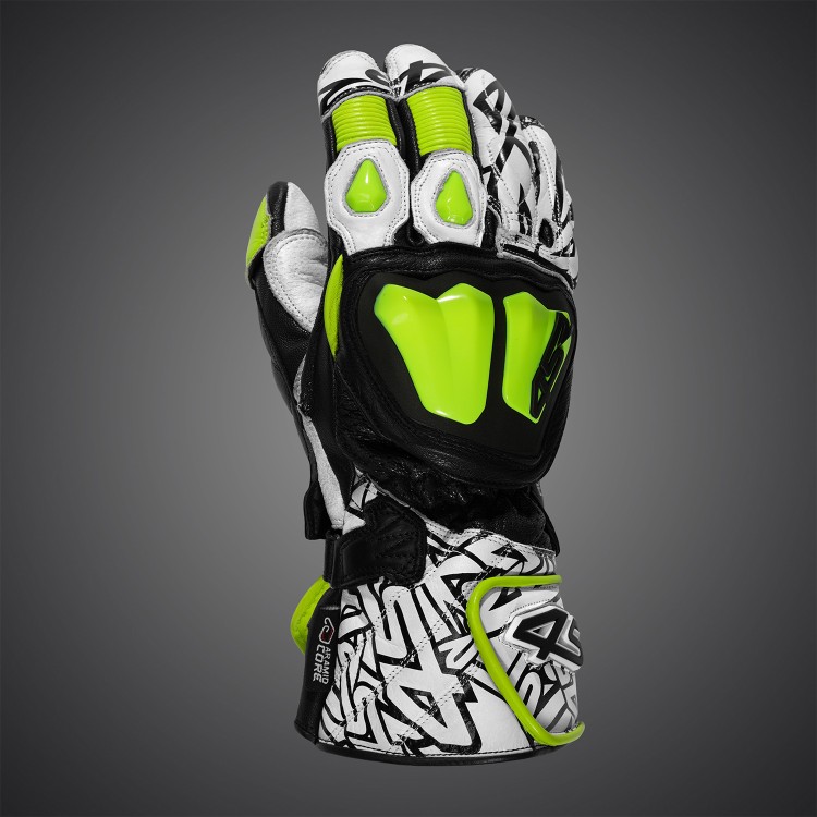 4SR motocyklové rukavice RR Aramid Core White