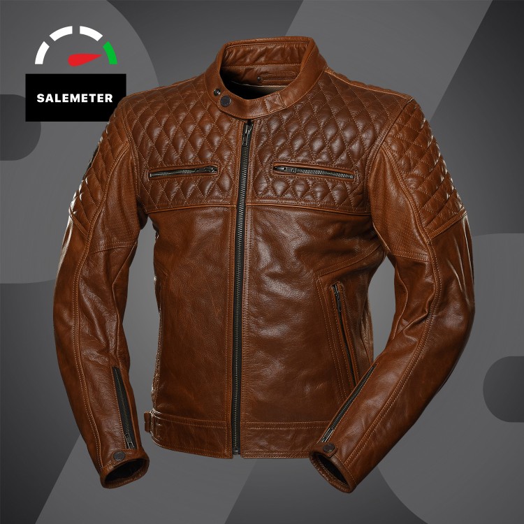 4SR kožená moto bunda Scrambler Cognac